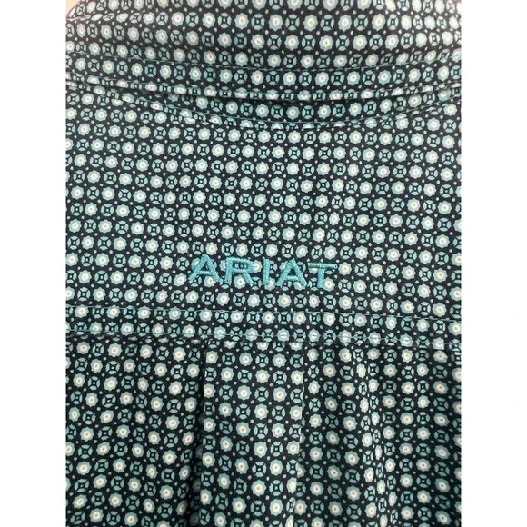 Boys Ariat Classic Dark Teal Button Down Size 14-16 100% Cotton - Picture 4 of 7